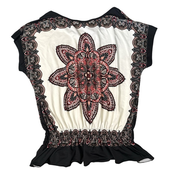 Claudia Richard Black and Cream Embroidered Blouse - Picture 3 of 5